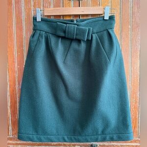 +J Jil Sander x Uniqlo Hunter Green Wool Skirt